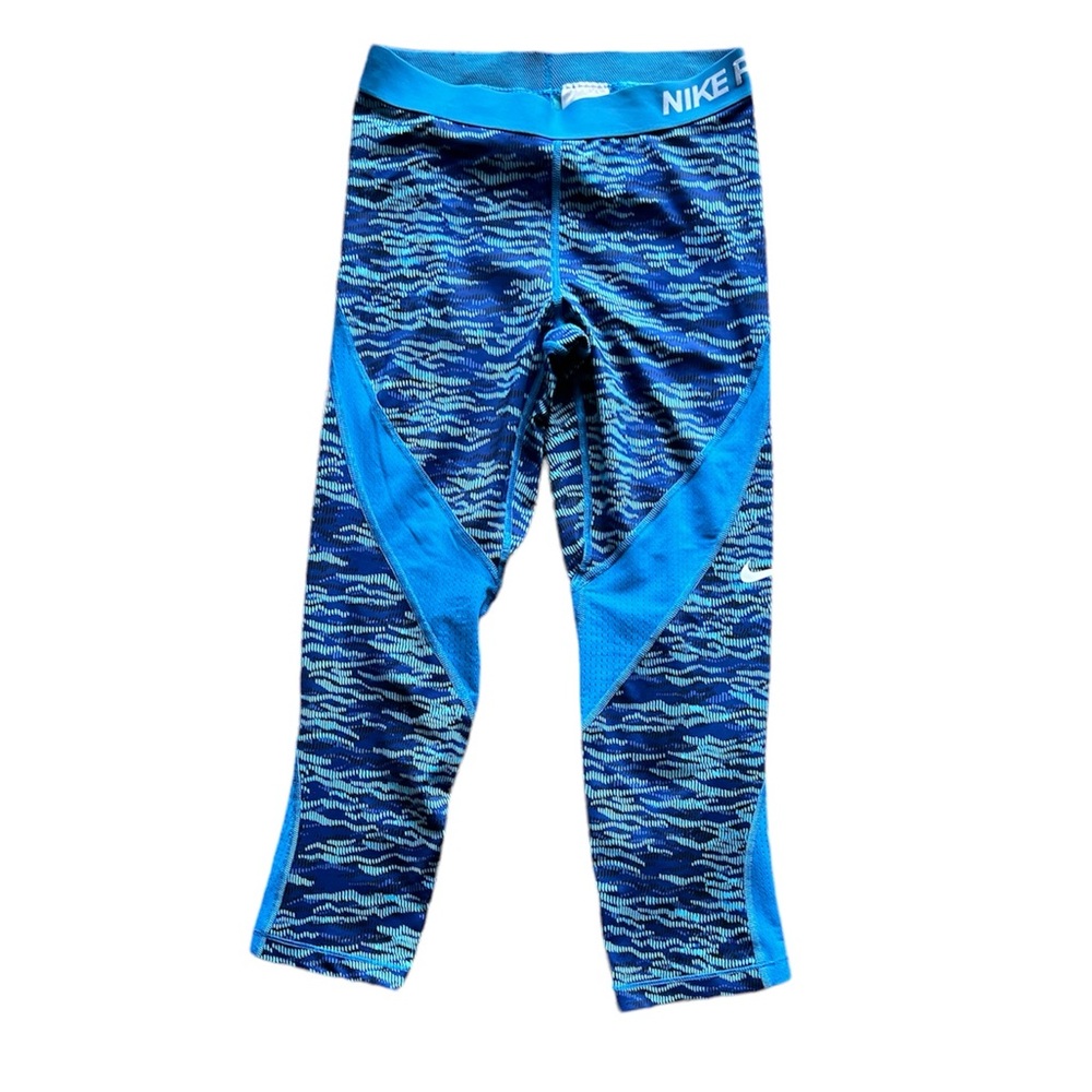 Nike Pro Leggings with Mesh Blue Size M